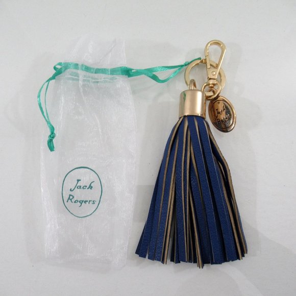 Jack Rogers Tassel Key Fob Key Chain Bag Purse Tassel Charm Blue - Picture 1 of 6